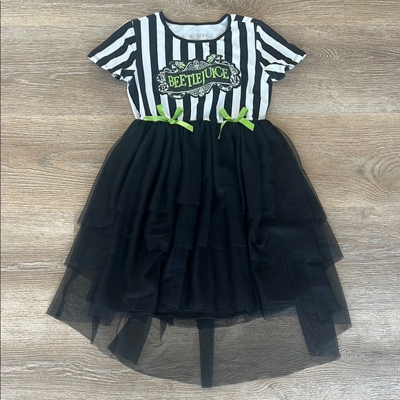 Beetlejuice Tiered Tutu Halloween Cosplay Tween Dress Girls 10/12 - Picture 4 of 8